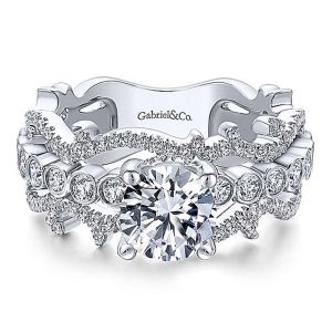 Gabriel 14K White Gold Diamond Engagement Ring ER12194R4W44JJ