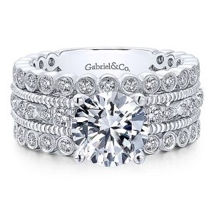 Gabriel 14K White Gold Diamond Engagement Ring ER12199R6W44JJ