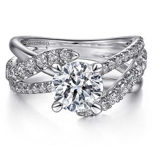 Gabriel 14 Karat Round Diamond Engagement Ring ER12337R6W44JJ