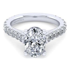Gabriel 14 Karat Oval Diamond Engagement Ring ER13651O12W44JJ