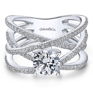 Gabriel 14 Karat Round Diamond Engagement Ring ER13846R4W44JJ