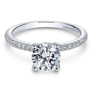 Gabriel 14 Karat Round Diamond Engagement Ring ER13903R4W44JJ