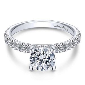 Gabriel 14 Karat Round Diamond Engagement Ring ER13904R4W44JJ