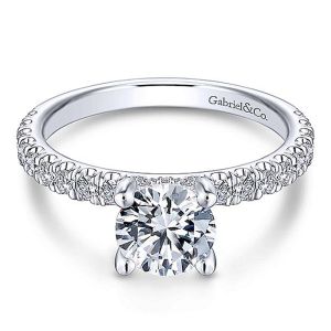 Gabriel 14 Karat Round Diamond Engagement Ring ER13904R4W44JJ