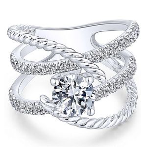 Gabriel 14 Karat Round Diamond Engagement Ring ER14052R4W44JJ
