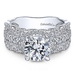 Gabriel 14 Karat Round Diamond Engagement Ring ER14071R6W44JJ