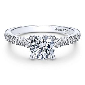 Gabriel 14 Karat Round Diamond Engagement Ring ER14399R4W44JJ