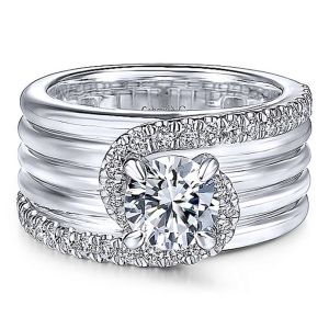 Gabriel 14K White Gold Diamond Engagement Ring ER14630R4W44JJ