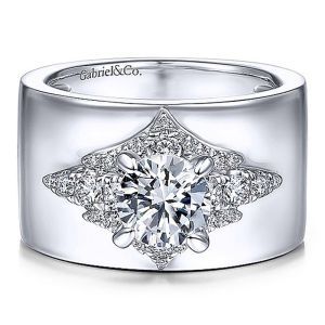Gabriel 14K White Gold Diamond Engagement Ring ER14634R4W44JJ