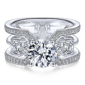 Gabriel 14 Karat Round Diamond Engagement Ring ER14647R6W44JJ