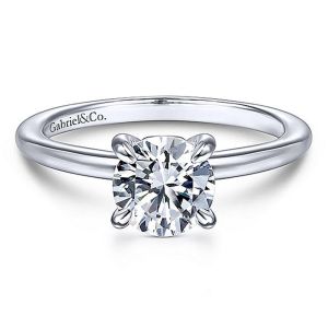 Gabriel 14 Karat Round Diamond Engagement Ring ER14684R4W4JJJ