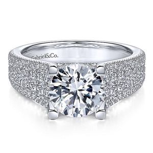 Gabriel 14 Karat Round Diamond Engagement Ring ER14891R8W44JJ