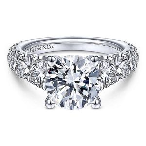 Gabriel 14 Karat Round Diamond Engagement Ring ER14892R8W44JJ