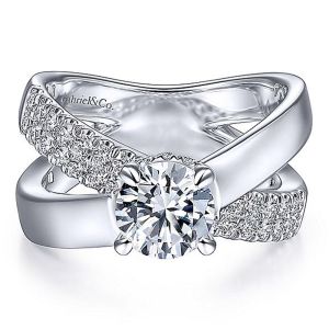 Gabriel 14 Karat Round Diamond Engagement Ring ER14963R4W44JJ