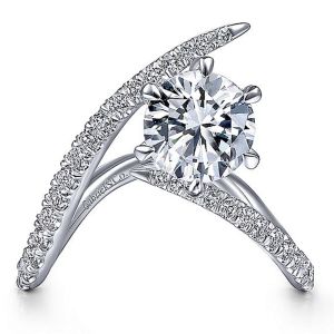 Gabriel 14 Karat Round Diamond Engagement Ring ER15012R6W44JJ