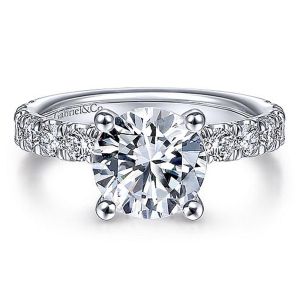 Gabriel 14 Karat Round Diamond Engagement Ring ER15121R8W44JJ