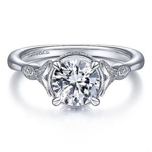 Gabriel 14 Karat Round Diamond Engagement Ring ER15188R4W44JJ