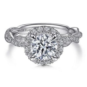 Gabriel 14 Karat Round Diamond Engagement Ring ER15209R4W44JJ