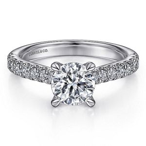 Gabriel 14 Karat Round Diamond Engagement Ring ER15246R4W44JJ