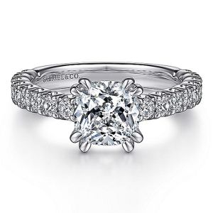 Gabriel 14 Karat Cushion Cut Diamond Engagement Ring ER15270C8W44JJ