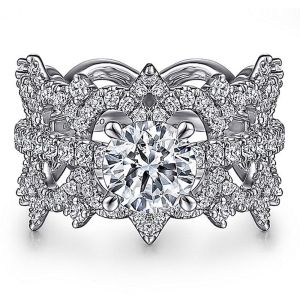 Gabriel 14 Karat Round Diamond Engagement Ring ER15540R4W44JJ