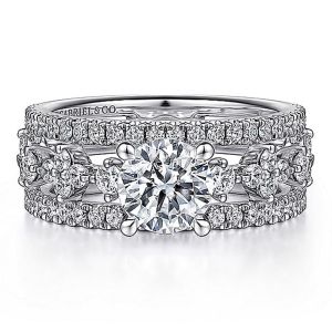 Gabriel 14K White Gold Diamond Engagement Ring ER15541R4W44JJ