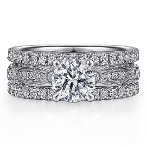 Gabriel 14K White Gold Diamond Engagement Ring ER15545R4W44JJ