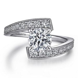 Gabriel 14 Karat Round Diamond Engagement Ring ER15593R4W44JJ