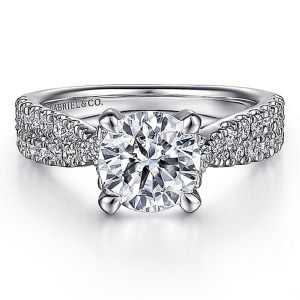 Gabriel 14 Karat Round Round Diamond Engagement Ring ER15620R6W44JJ