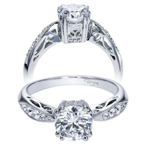 Taryn 14k White Gold Round Straight Engagement Ring TE3740W44JJ