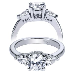 Taryn 14k White Gold Round 3 Stone Engagement Ring TE3803W44JJ