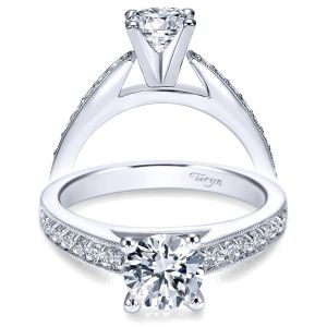 Taryn 14k White Gold Round Straight Engagement Ring TE3858W44JJ