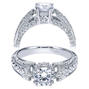 Taryn 14k White Gold Round Straight Engagement Ring TE3879W44JJ