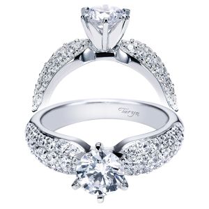 Taryn 14k White Gold Round Straight Engagement Ring TE3899W44JJ