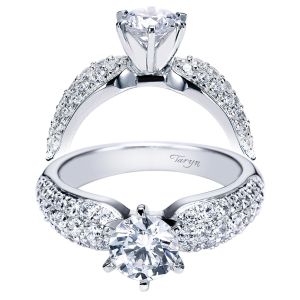 Taryn 14k White Gold Round Straight Engagement Ring TE3899W44JJ 