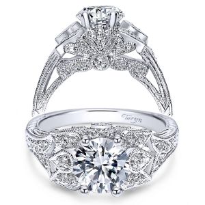 Taryn 14k White Gold Round Straight Engagement Ring TE3910W44JJ
