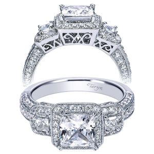 Taryn 14k White Gold Princess Cut Halo Engagement Ring TE4131W44JJ 