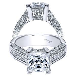 Taryn 14k White Gold Princess Cut Straight Engagement Ring TE4139W44JJ
