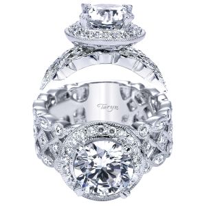 Taryn 14k White Gold Round Halo Engagement Ring TE4161W44JJ 