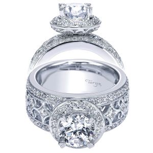 Taryn 14k White Gold Round Halo Engagement Ring TE4171W44JJ 