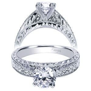 Taryn 14k White Gold Round Straight Engagement Ring TE4177W44JJ