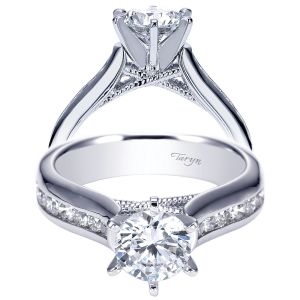 Taryn 14k White Gold Round Straight Engagement Ring TE4185W44JJ 