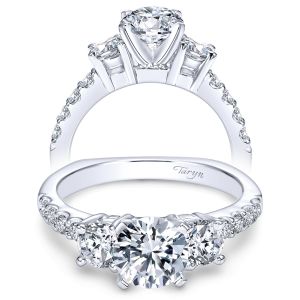 Taryn 14k White Gold Round 3 Stone Engagement Ring TE4248W44JJ 