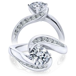 Taryn 14k White Gold Round Bypass Engagement Ring TE4309W44JJ 