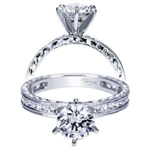 Taryn 14k White Gold Round Straight Engagement Ring TE4312W44JJ