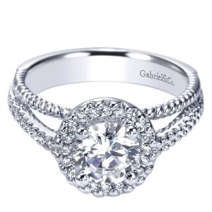 Gabriel 14 Karat Round Halo Engagement Ring ER5366W44JJ