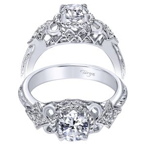 Taryn 14k White Gold Round Straight Engagement Ring TE5462W44JJ 