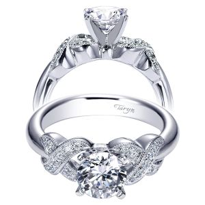 Taryn 14k White Gold Round Twisted Engagement Ring TE5509W44JJ