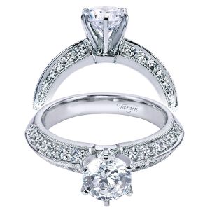 Taryn 14k White Gold Round Straight Engagement Ring TE5591W44JJ