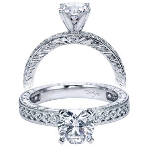Taryn 14k White Gold Round Straight Engagement Ring TE5658W44JJ 